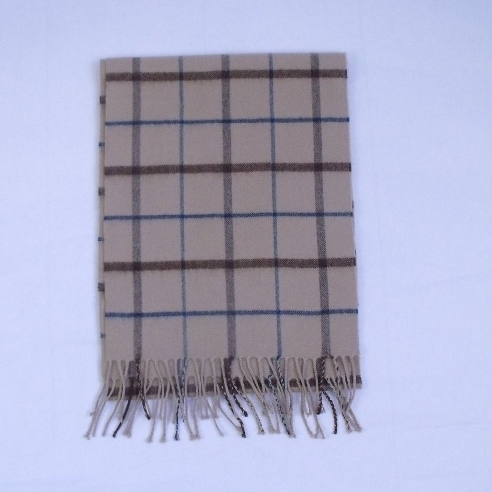 Cashmere Feel Camel Plaid Scarf